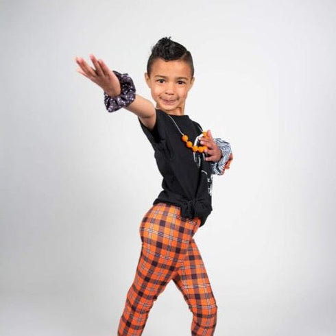 Orange & Black Leggings