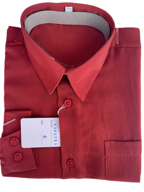 Paprika Rafael Boys Microfiber Long Sleeve Dress Shirt 2T-16