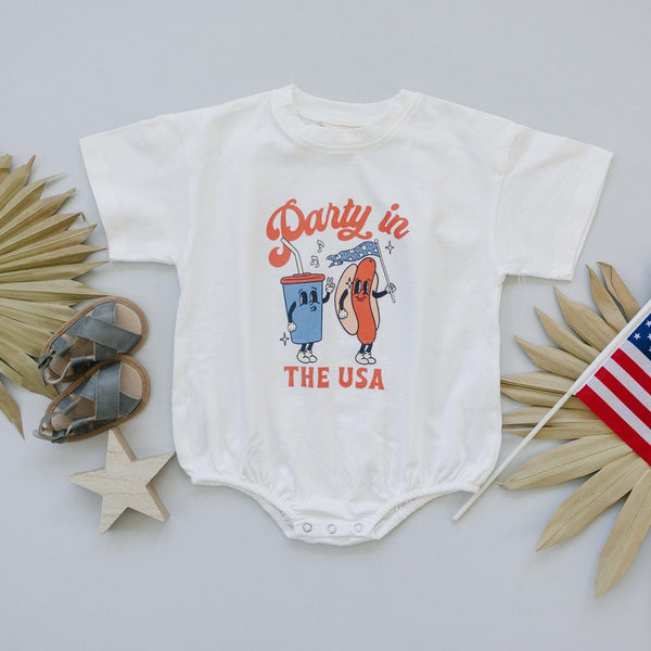 party-in-the-usa-t-shirt-romper Little Joy Co - Sophia's Style-1
