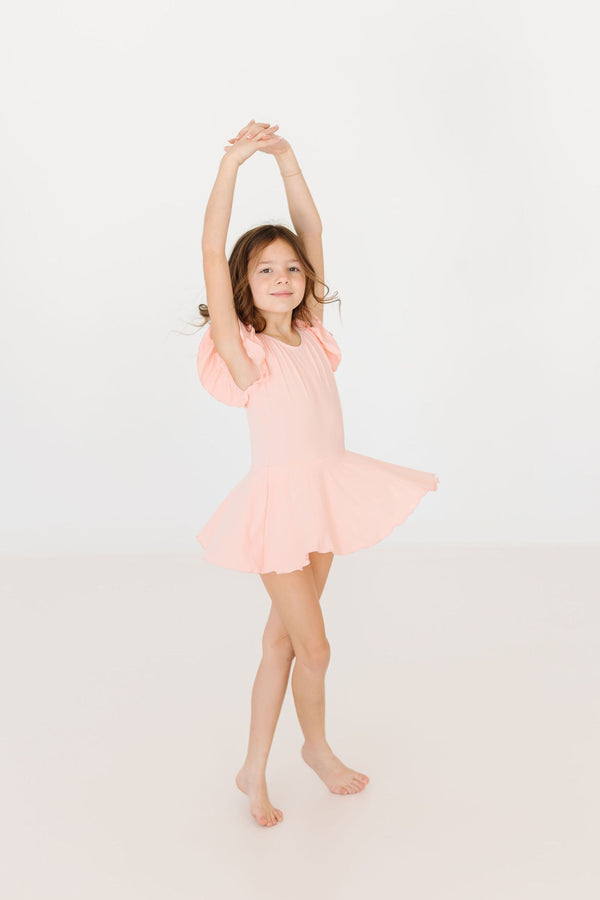 peach-s-s-twirl-leotard Mila & Rose at Sophia's Style-Peach S/S Twirl Leotard-6-12M-Twirl Leotard S/S-1