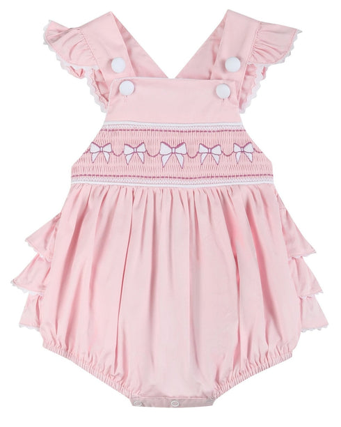 pink-and-white-bows-smocked-ruffle-bubble-romper-lil-cactus-sophias-style-1
