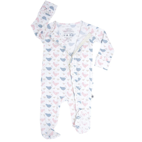 pink-farm-hens-bamboo-ruffle-footie Sweet Bamboo - Sophia's Style-2