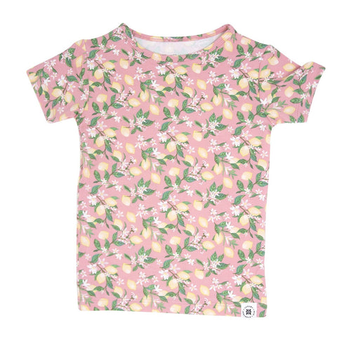 pink-lemon-floral-print-summer-pajama-set Sweet Bamboo - Sophia's Style-2