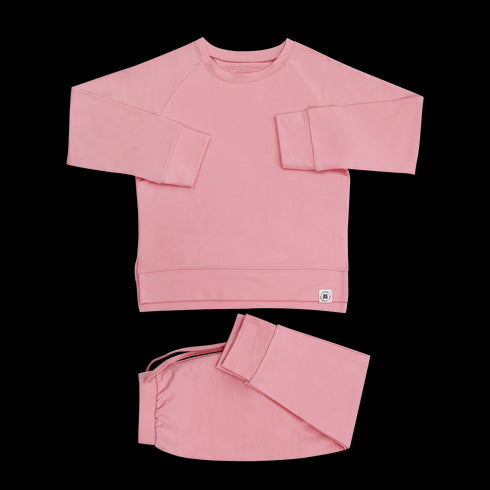 Pink Peony Crew Neck Jogger Set