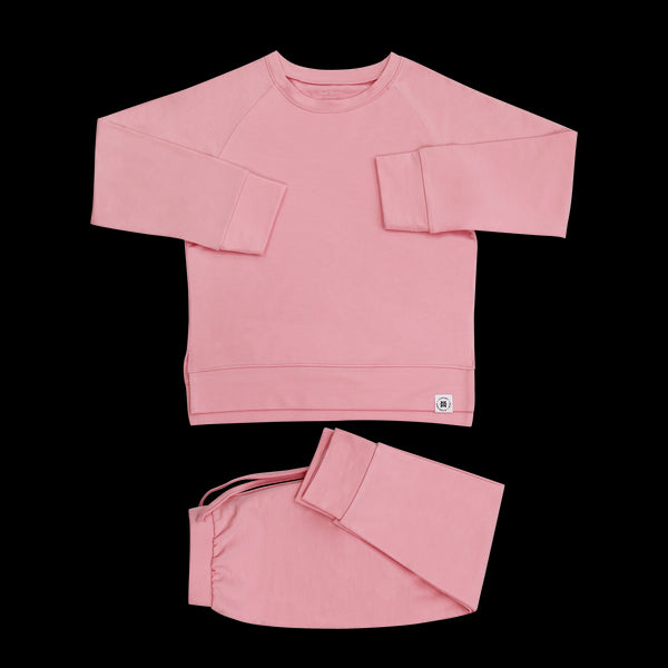 Pink Peony Crew Neck Jogger Set