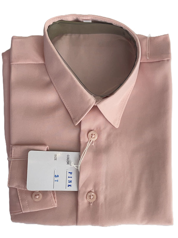 Pink Rafael Boys Microfiber Long Sleeve Dress Shirt 2T-16
