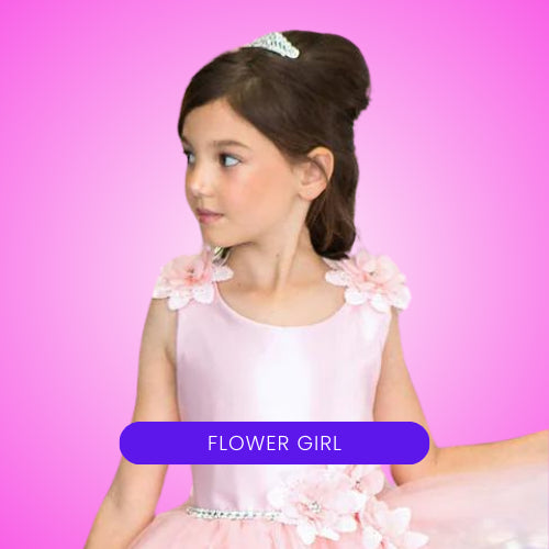 pink flower girl dresses