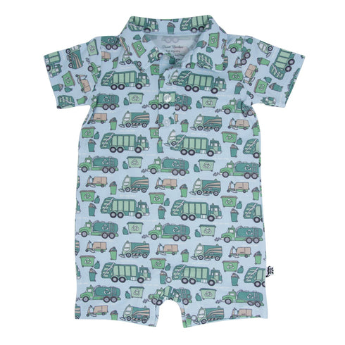 garbage-trucks-recycle-polo-romper Sweet Bamboo - Sophia's StyleRompers-1
