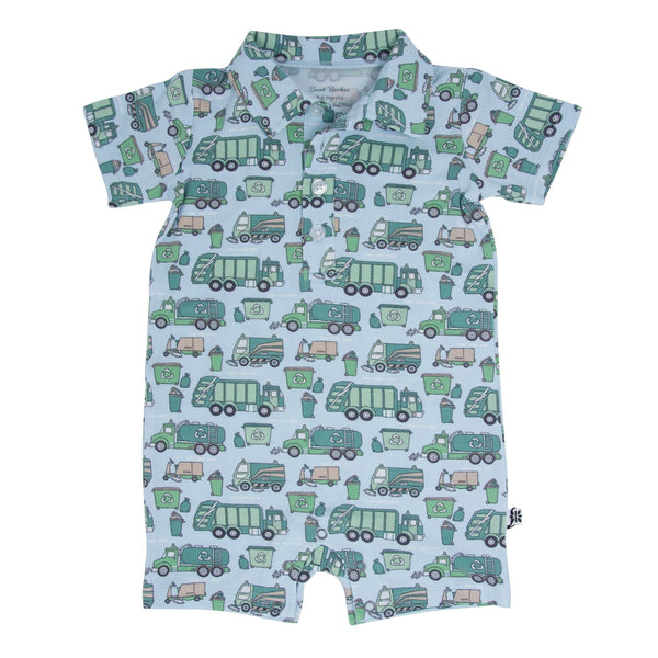 garbage-trucks-recycle-polo-romper Sweet Bamboo - Sophia's StyleRompers-1