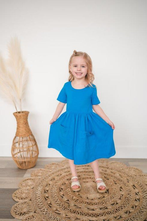 Poolside Blue Twirl Dress