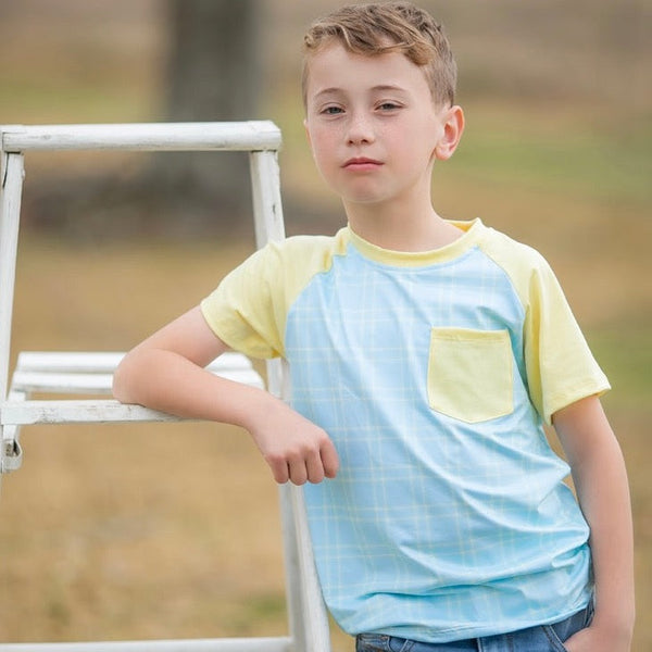 powder-blue-plaid-shirt-just-for-littles®️ - Sophia's Style Shirts & Tops-1