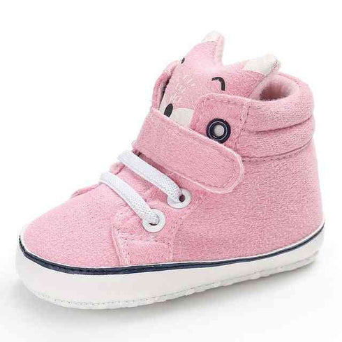 baby-animal-first-walkers-pink-fox Grookz Shoes - Sophia's Style-1