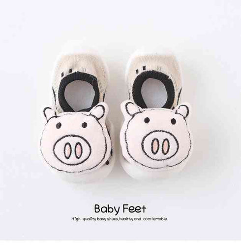 baby-doll-sock-shoes-pink-piggy Grookz Shoes - Sophia's Style-1