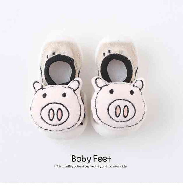 baby-doll-sock-shoes-pink-piggy Grookz Shoes - Sophia's Style-1