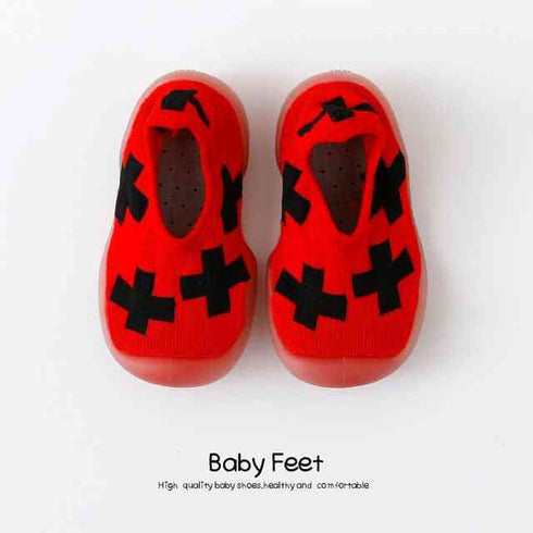 baby-sock-shoes-red-w-black-plus Grookz Shoes - Sophia's Style-1