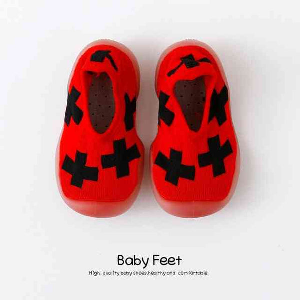 baby-sock-shoes-red-w-black-plus Grookz Shoes - Sophia's Style-1