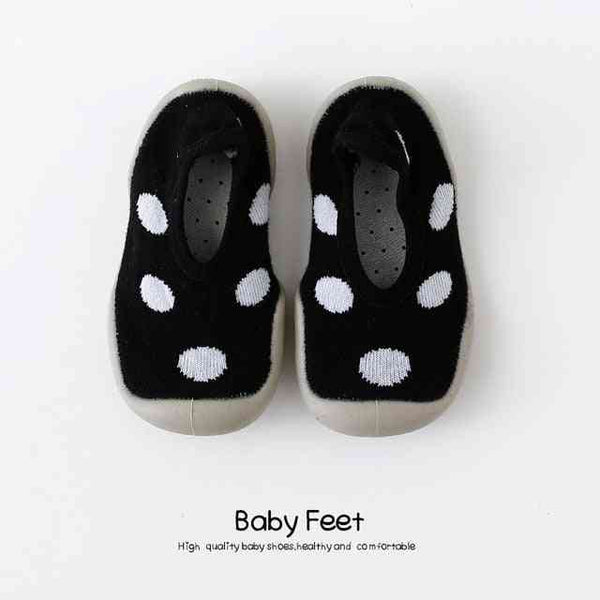 baby-sock-shoes-black-w-spots Grookz Shoes - Sophia's Style-1