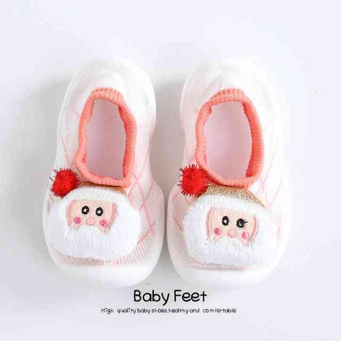baby-doll-sock-shoes-pink-santa Grookz Shoes - Sophia's Style-1