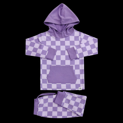 Purple Haze Checker Hooded Jogger Set