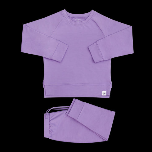 Purple Lily Crew Neck Jogger Set