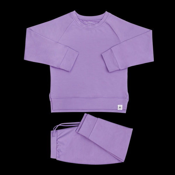 Purple Lily Crew Neck Jogger Set