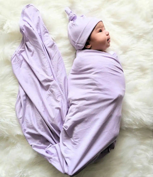 swaddle-blanket-hat-and-headband-set-purple-Sophia's Style-4