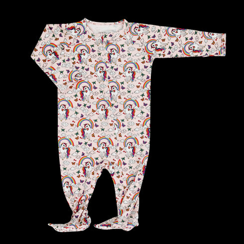 Rainbow Bright Zipper Footie