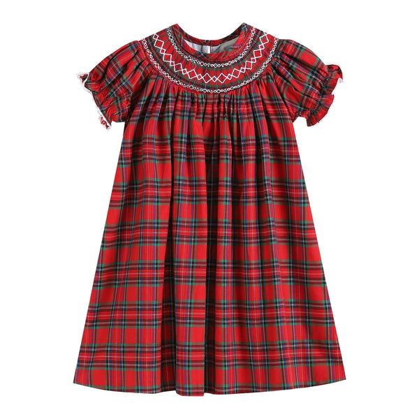 red-christmas-plaid-smocked-bishop-dress-lil-cactus-sophias-styleBishop Dress-1