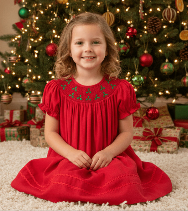 red-corduroy-mistletoe-smocked-bishop-dress-lil-cactus-sophias-styleDress-1
