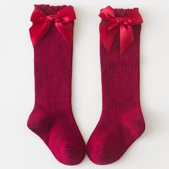 red-cotton-poly-lace-knee-high-socks-with-bow-lil-cactus-sophias-styleSocks-1