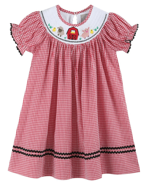 red-gingham-barn-animals-smocked-bishop-dress-lil-cactus-sophias-styleApparel-1