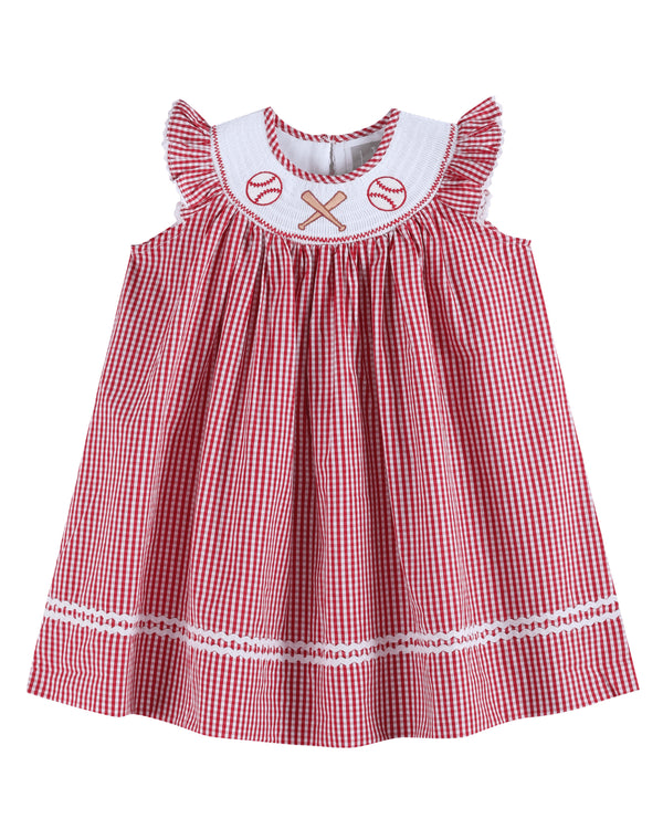 red-gingham-baseball-smocked-bishop-dress-lil-cactus-sophias-styleBishop Dress-1
