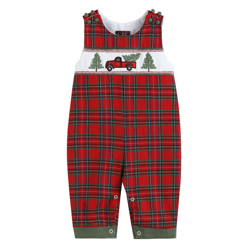 red-plaid-truck-tree-smocked-overalls-lil-cactus-sophias-styleOverall-1