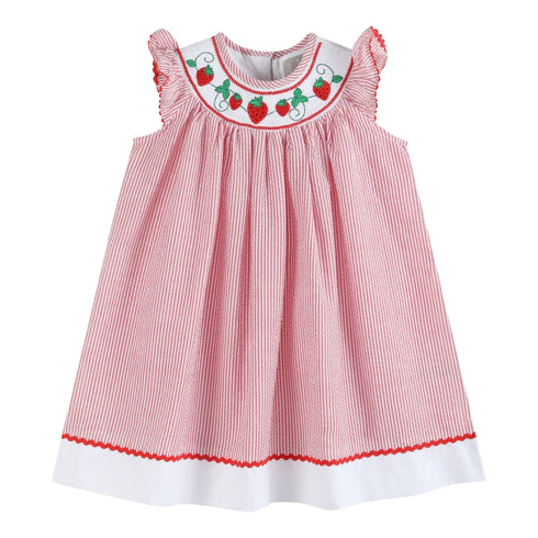 red-seersucker-strawberry-smocked-bishop-dress-lil-cactus-sophias-style-1