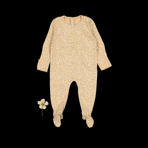 the-printed-romper-tan-bud Lovely Littles - Sophia's StyleBack Snap Romper-1