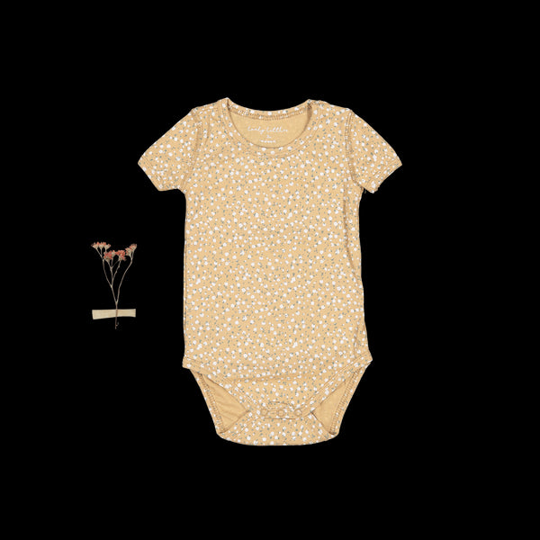 the-printed-short-sleeve-onesie-tan-bud Lovely Littles - Sophia's StyleShort Sleeve Onesie-1