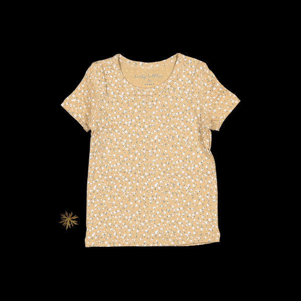 the-printed-short-sleeve-tee-tan-bud Lovely Littles - Sophia's StyleShort Sleeve Tee-1