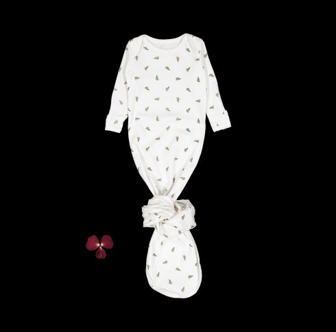 the-printed-baby-gown-white-leaf Lovely Littles - Sophia's StyleBaby Gown-1