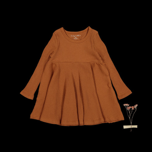 the-long-sleeve-dress-caramel Lovely Littles - Sophia's StyleLong Sleeve Dress-1