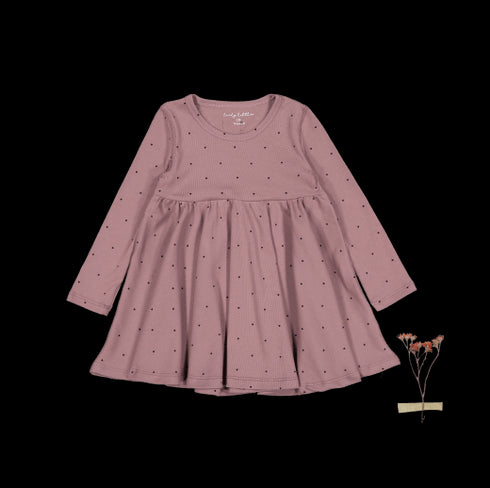 the-printed-long-sleeve-dress-heart Lovely Littles - Sophia's StyleLong Sleeve Dress-1