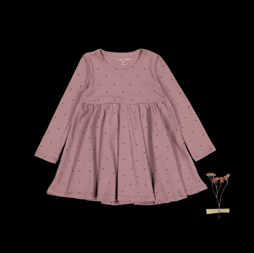 the-printed-long-sleeve-dress-heart Lovely Littles - Sophia's StyleLong Sleeve Dress-1