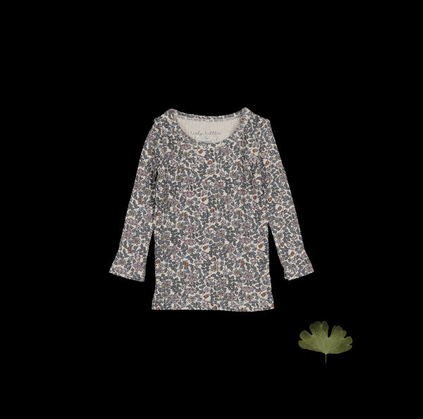 the-printed-long-sleeve-tee-floral-ribbed Lovely Littles - Sophia's StyleLong Sleeve Tee-1