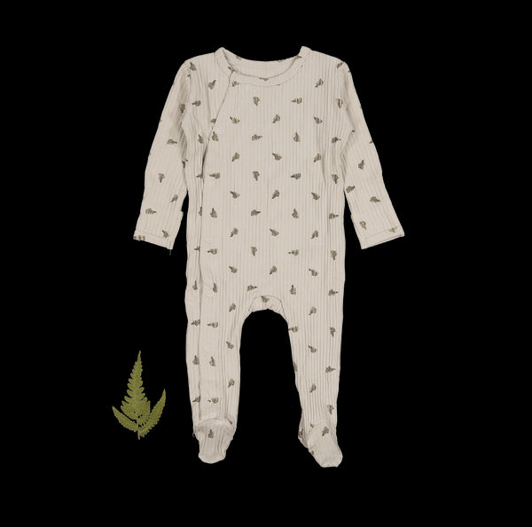 the-printed-snap-romper-sand-leaf Lovely Littles - Sophia's StyleBack Snap Romper-1