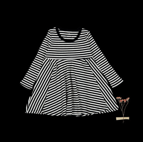 the-printed-long-sleeve-dress-stripe Lovely Littles - Sophia's StyleLong Sleeve Dress-1