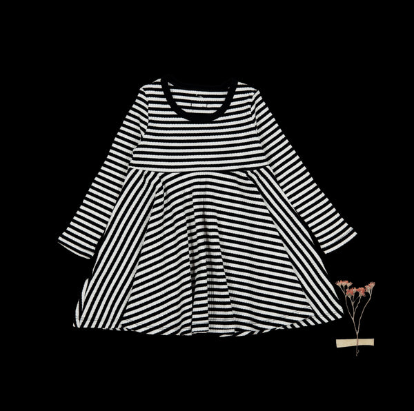 the-printed-long-sleeve-dress-stripe Lovely Littles - Sophia's StyleLong Sleeve Dress-1