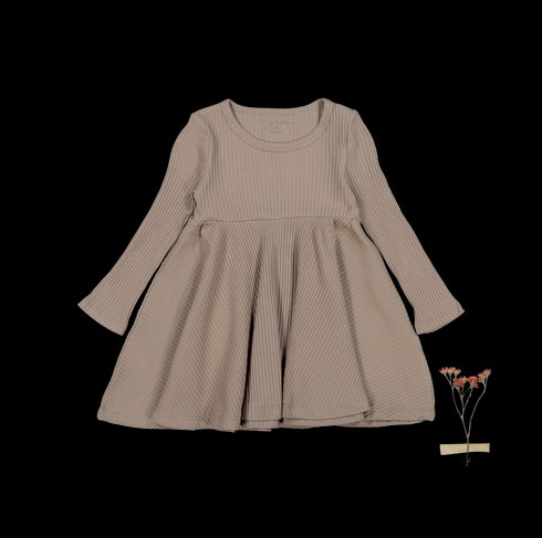 the-long-sleeve-dress-taupe Lovely Littles - Sophia's StyleLong Sleeve Dress-1