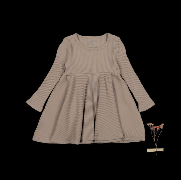 the-long-sleeve-dress-taupe Lovely Littles - Sophia's StyleLong Sleeve Dress-1
