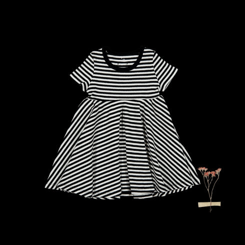 the-printed-short-sleeve-dress-stripe Lovely Littles - Sophia's StyleShort Sleeve Dress-1