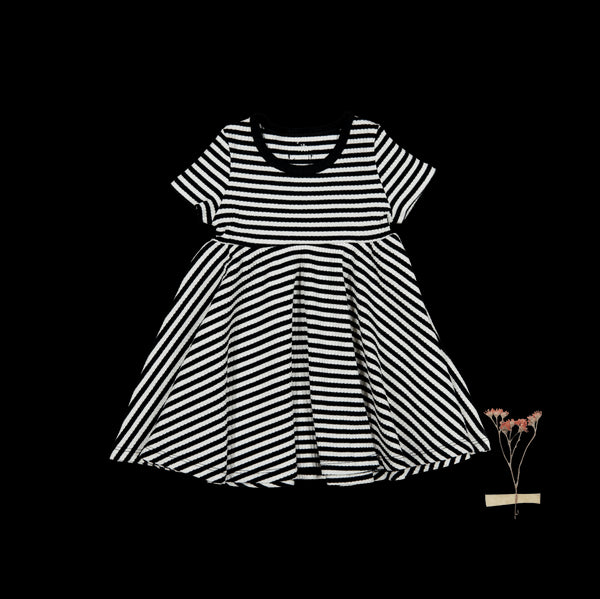 the-printed-short-sleeve-dress-stripe Lovely Littles - Sophia's StyleShort Sleeve Dress-1