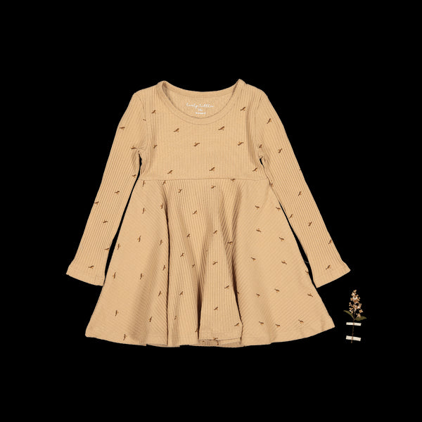 the-printed-long-sleeve-dress-birdsong Lovely Littles - Sophia's StyleLong Sleeve Dress-1
